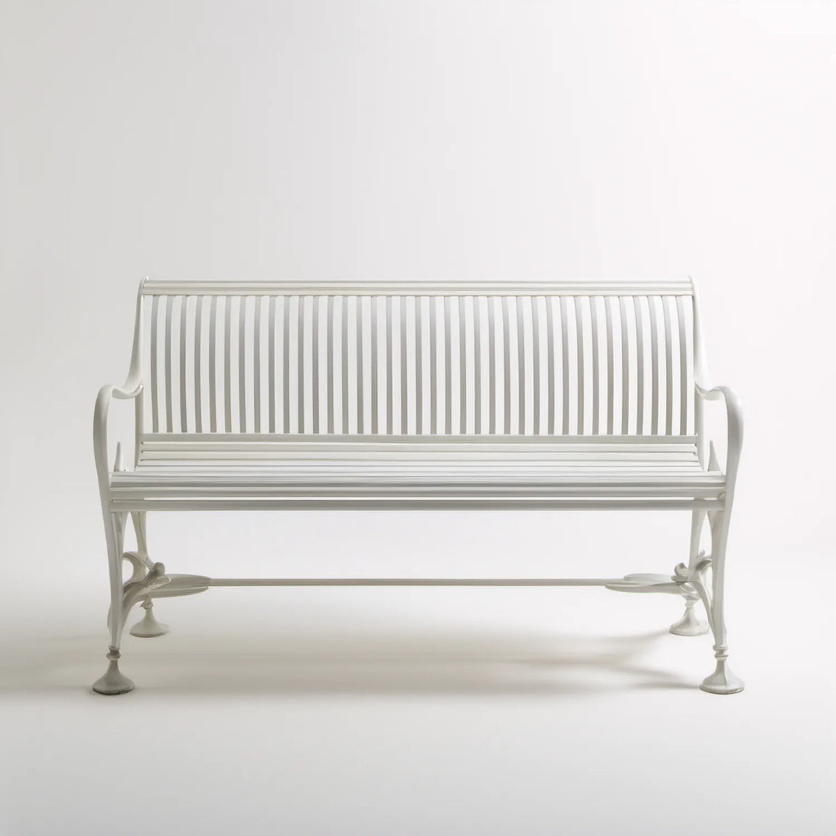 Trzyosobowa ławka ogrodowa z aluminium, biała, 150 × 62 × 90 cm